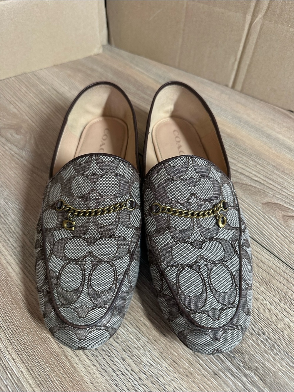 Coach Hanna Signature Jacquard Chained Loafers